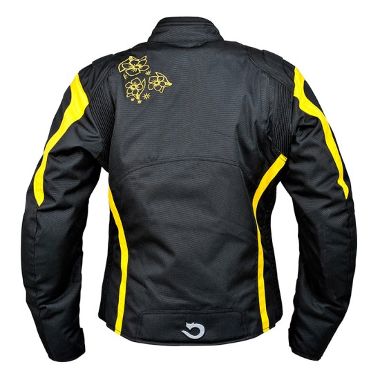 Chaqueta moto mujer ROCCOLINE Chic Lady negro/amarillo - Ropamotorista.com - Distribuidor Oficial Roccoline en España y Portugal