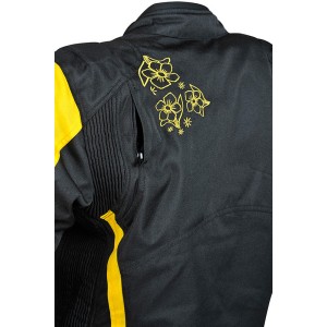 Chaqueta moto mujer ROCCOLINE Chic Lady negro/amarillo - Ropamotorista.com - Distribuidor Oficial Roccoline en España y Portugal