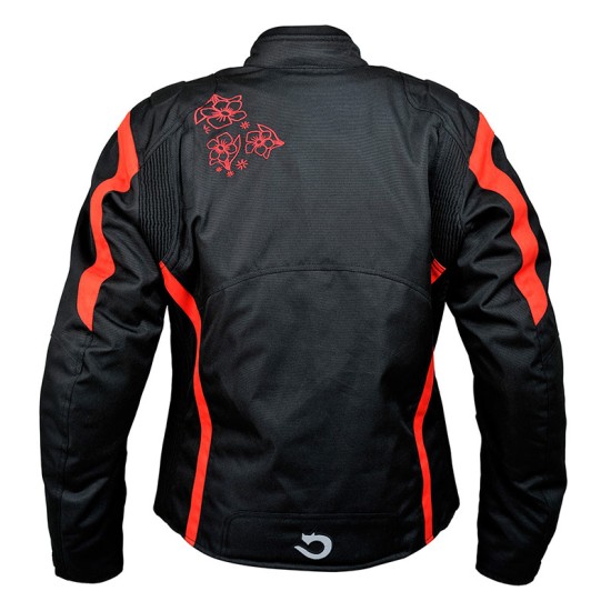 Chaqueta moto mujer ROCCOLINE Chic Lady negro/rojo - Ropamotorista.com - Distribuidor Oficial Roccoline en España y Portugal