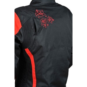 Chaqueta moto mujer ROCCOLINE Chic Lady negro/rojo - Ropamotorista.com - Distribuidor Oficial Roccoline en España y Portugal