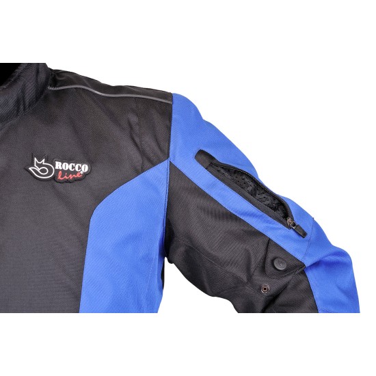 Chaqueta moto ROCCOLINE Time color negro/azul - Ropamotorista.com - Distribuidor Oficial Roccoline en España y Portugal