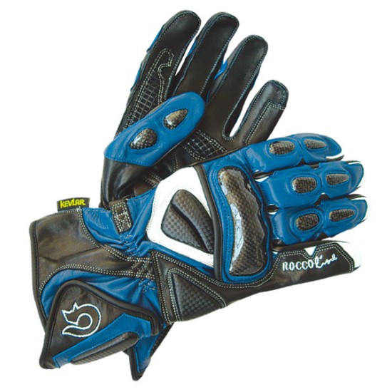 Guantes moto racing ROCCO LINE GP-Carbon color negro-azul - Ropamotorista.com - Distribuidor Oficial Roccoline en España y Portugal