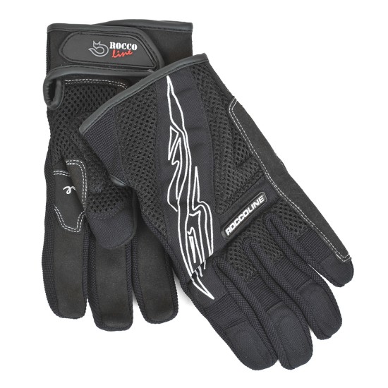 Guantes moto mujer ROCCOLINE Chic Lady 17 verano - negro/blanco - Ropamotorista.com - Distribuidor Oficial Roccoline en España y Portugal