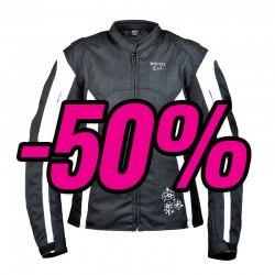 Chaqueta moto mujer ROCCOLINE Chic Lady negro/blanco