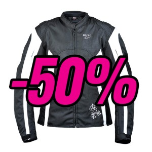 Chaqueta moto mujer ROCCOLINE Chic Lady negro/blanco - Ropamotorista.com Chaqueta moto mujer ROCCOLINE Chic Lady negro/blanco