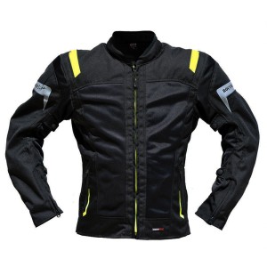 Chaqueta moto verano ROCCOLINE Brez hombre - Negro - Fluor - Ropamotorista.com - Distribuidor Oficial Roccoline en España y Portugal