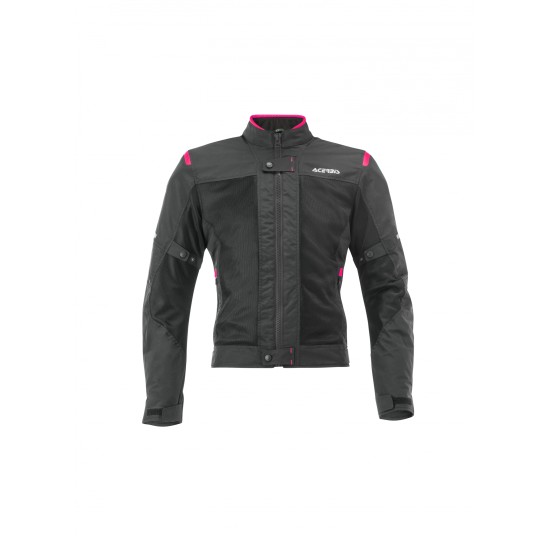 Chaqueta moto verano mujer ACERBIS Ramsey My Vented CE - Negro-Rosa - Ropamotorista.com - Distribuidor Oficial Acerbis en España y Portugal