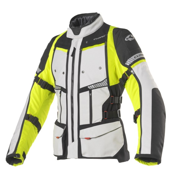 Chaqueta moto CLOVER GTS-4 WP AIRBAG Fluo-Gris - Ropamotorista.com - Distribuidor Oficial Clover en España y Portugal