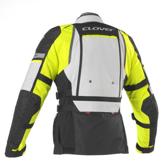 Chaqueta moto CLOVER GTS-4 WP AIRBAG Fluo-Gris - Ropamotorista.com - Distribuidor Oficial Clover en España y Portugal