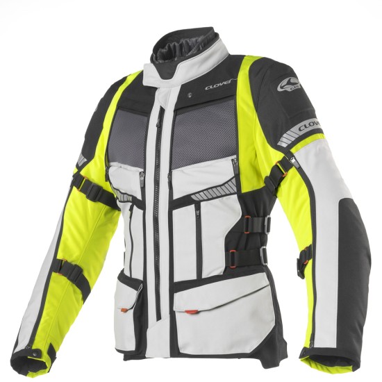 Chaqueta moto CLOVER GTS-4 WP AIRBAG Fluo-Gris - Ropamotorista.com - Distribuidor Oficial Clover en España y Portugal