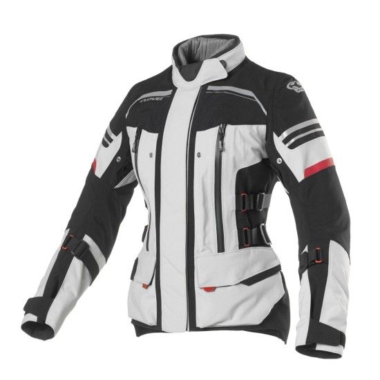 Chaqueta moto mujer CLOVER LAMINATOR WP Lady Negro-Gris - Ropamotorista.com Chaqueta moto mujer CLOVER LAMINATOR WP Lady Negro-Gris