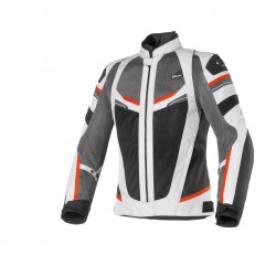 Chaqueta moto verano CLOVER Rainjet WP Rojo-Gris