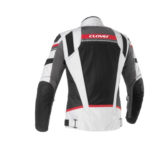 Chaqueta moto verano CLOVER Rainjet WP Rojo-Gris - Ropamotorista.com - Distribuidor Oficial Clover en España y Portugal