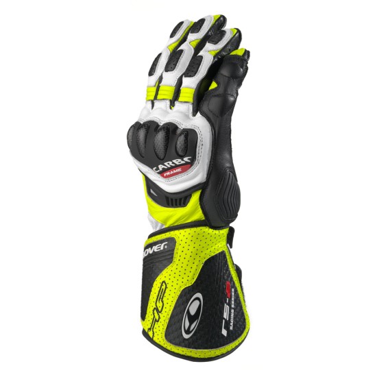 Guantes moto racing CLOVER RS-8 Blanco-Fluo - Ropamotorista.com - Distribuidor Oficial Clover en España y Portugal