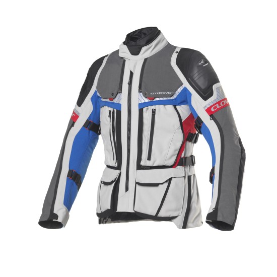 Chaqueta moto CLOVER Crossover 4 WP Airbag Azul-Gris - Ropamotorista.com - Distribuidor Oficial Clover en España y Portugal