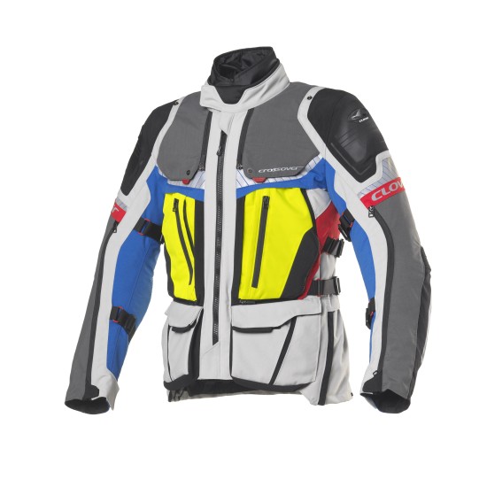 Chaqueta moto CLOVER Crossover 4 WP Airbag Azul-Gris - Ropamotorista.com - Distribuidor Oficial Clover en España y Portugal