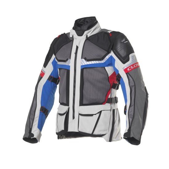 Chaqueta moto CLOVER Crossover 4 WP Airbag Azul-Gris - Ropamotorista.com - Distribuidor Oficial Clover en España y Portugal