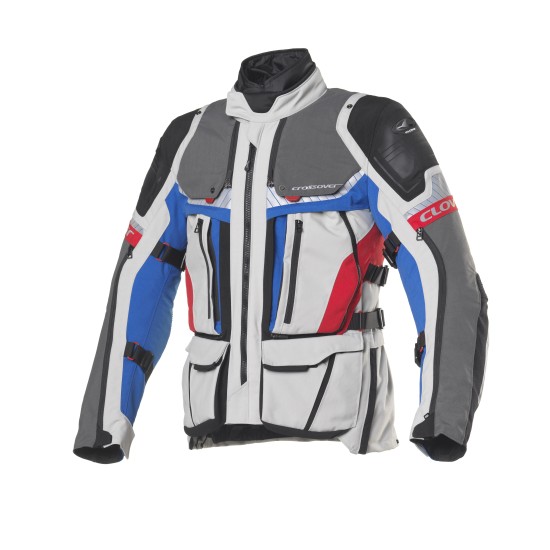 Chaqueta moto CLOVER Crossover 4 WP Airbag Azul-Gris - Ropamotorista.com - Distribuidor Oficial Clover en España y Portugal