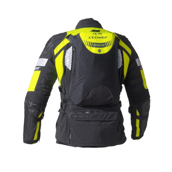 Chaqueta moto CLOVER Crossover 4 WP Airbag Negro-Fluo - Ropamotorista.com - Distribuidor Oficial Clover en España y Portugal