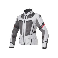 Chaqueta moto mujer CLOVER Ventouring 3 Lady Negro-Gris