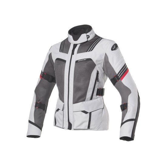 Chaqueta moto mujer CLOVER Ventouring 3 Lady Negro-Gris en venta 