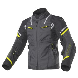 Chaqueta moto mujer CLOVER Hyperblade Lady Gris Oscuro-Fluo