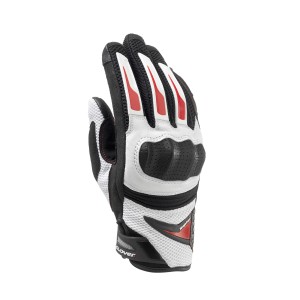 Guantes moto racing CLOVER Raptor Plus Blanco-Rojo - Ropamotorista.com Guantes moto racing CLOVER Raptor Plus Blanco-Rojo