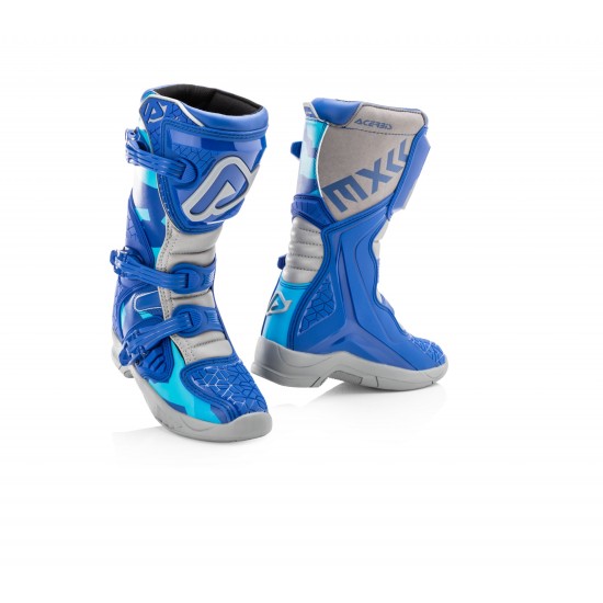 Botas infantiles ACERBIS X-Team Kids Azul-Gris - Ropamotorista.com - Distribuidor Oficial Acerbis en España y Portugal