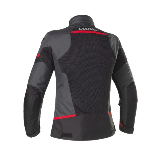 Chaqueta moto CLOVER Airjet 5 Dark Gray Red Black - Mujer - Ropamotorista.com - Distribuidor Oficial Clover en España y Portugal