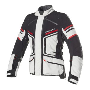 Chaqueta moto CLOVER Laminator 2 WP Gray Red Black - Ropamotorista.com - Distribuidor Oficial Clover en España y Portugal