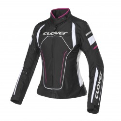 Chaqueta moto CLOVER Rainblade 2 WP White Fucsia Black - Mujer