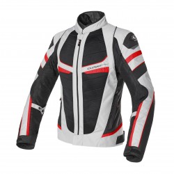 Chaqueta moto CLOVER RainJet 2 WP Red Gray Black - Mujer