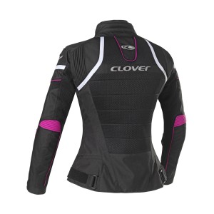 Chaqueta moto CLOVER RainJet 2 WP Black White Fucsia - Mujer - Ropamotorista.com - Distribuidor Oficial Clover en España y Portugal