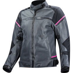 Chaqueta moto LS2 Riva Black Dark Grey Pink Mujer