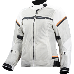 Chaqueta moto LS2 Riva Light Grey HV Orange Mujer