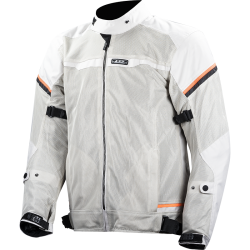 Chaqueta moto LS2 Riva Light Grey HV Orange