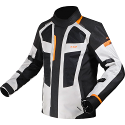 Chaqueta moto LS2 Scout Light Grey HV Orange