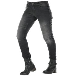 Pantalones moto jeans OVERLAP Imola CE Black Washed - Mujer