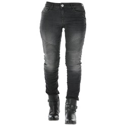 Pantalones moto jeans OVERLAP Imola CE Black Washed - Mujer