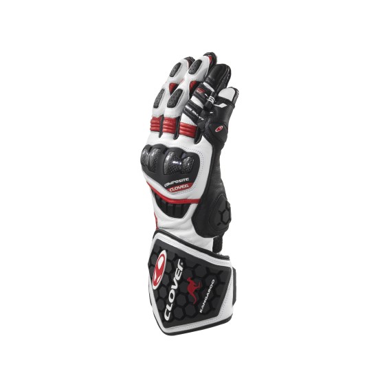 Guantes moto CLOVER RS9 White Red - Ropamotorista.com - Distribuidor Oficial Clover en España y Portugal