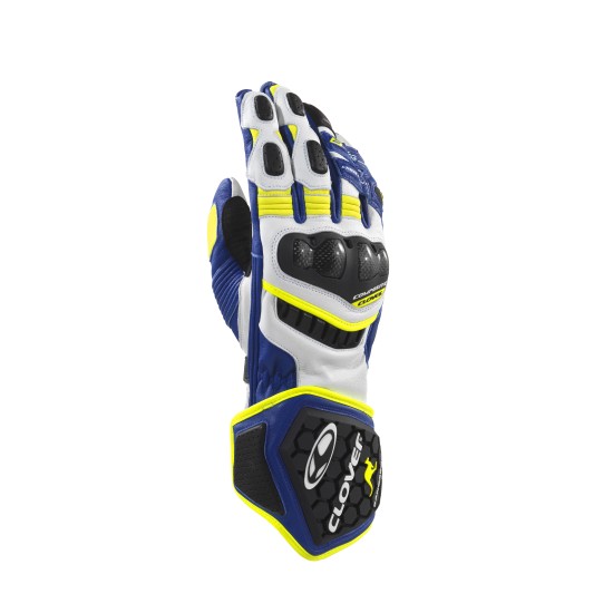 Guantes moto CLOVER RS9 White Yellow Blue - Ropamotorista.com - Distribuidor Oficial Clover en España y Portugal