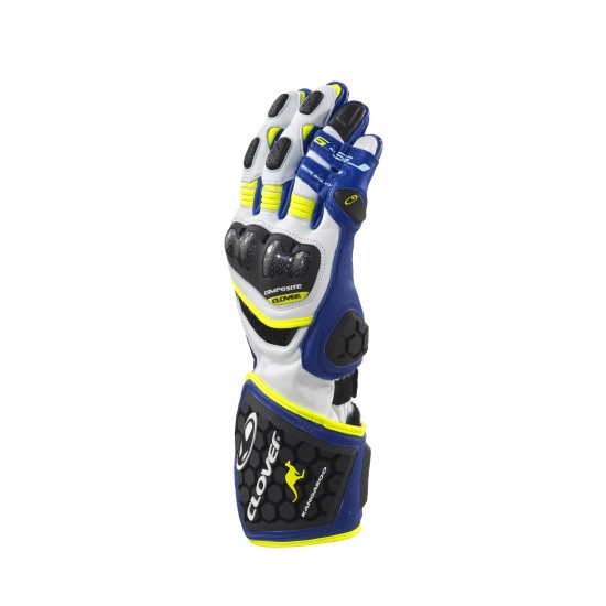 Guantes moto CLOVER RS9 White Yellow Blue - Ropamotorista.com - Distribuidor Oficial Clover en España y Portugal