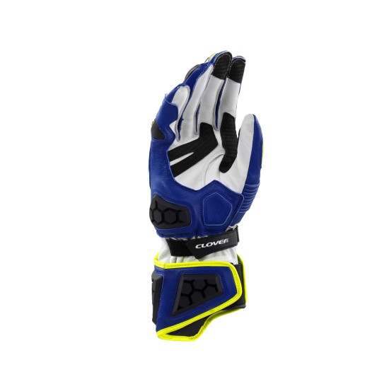 Guantes moto CLOVER RS9 White Yellow Blue - Ropamotorista.com - Distribuidor Oficial Clover en España y Portugal