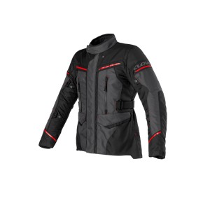 Chaqueta moto CLOVER Storm 4 WP - Gris-Rojo-Negro - Mujer - Ropamotorista.com - Distribuidor Oficial Clover en España y Portugal