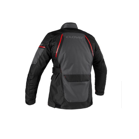 Chaqueta moto CLOVER Storm 4 WP - Gris-Rojo-Negro - Mujer - Ropamotorista.com - Distribuidor Oficial Clover en España y Portugal