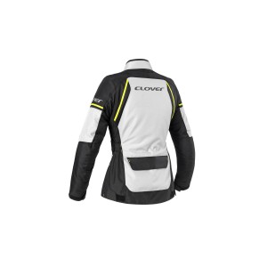 Chaqueta moto CLOVER Storm 4 WP - Gris-Amarillo-Negro - Mujer - Ropamotorista.com - Distribuidor Oficial Clover en España y Portugal