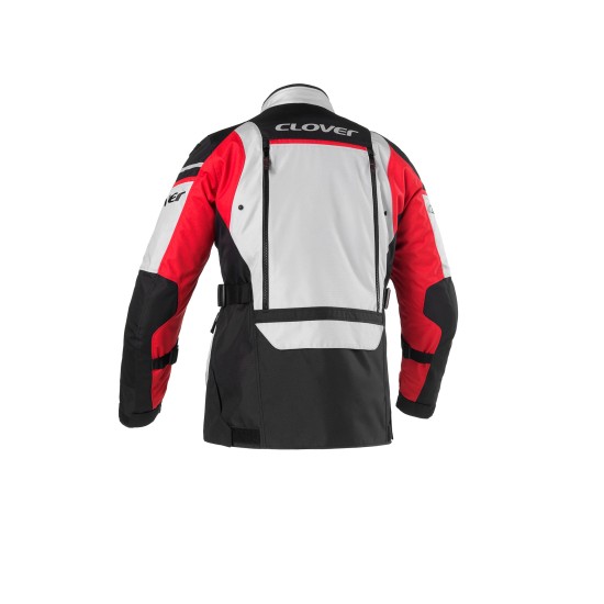 Chaqueta moto CLOVER Outland 2 WP - Gris-rojo-Negro - Ropamotorista.com - Distribuidor Oficial Clover en España y Portugal