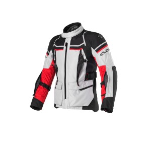 Chaqueta moto CLOVER Outland 2 WP - Gris-rojo-Negro - Ropamotorista.com - Distribuidor Oficial Clover en España y Portugal