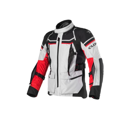 Chaqueta moto CLOVER Outland 2 WP - Gris-rojo-Negro - Ropamotorista.com - Distribuidor Oficial Clover en España y Portugal