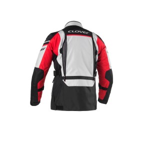 Chaqueta moto CLOVER Outland 2 WP - Gris-rojo-Negro - Ropamotorista.com - Distribuidor Oficial Clover en España y Portugal